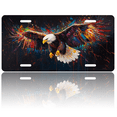 thumbnail image 1 of 1 Pcs 2D Flat License Plate Covers & Frames, Flying Eagle with Colorful For Decorative Front, Waterproof For Decoration Aluminum License Plate Covers & Frames Cover For Men Women, 12" X 6", 1 of 7