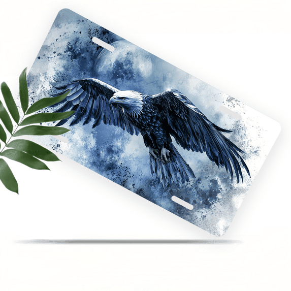 1 Pcs 2D Flat License Plate Covers & Frames, Flying Eagle For Decorative Front, Waterproof For Decoration Aluminum License Plate Covers & Frames Cover For Men Women, 12" X 6"