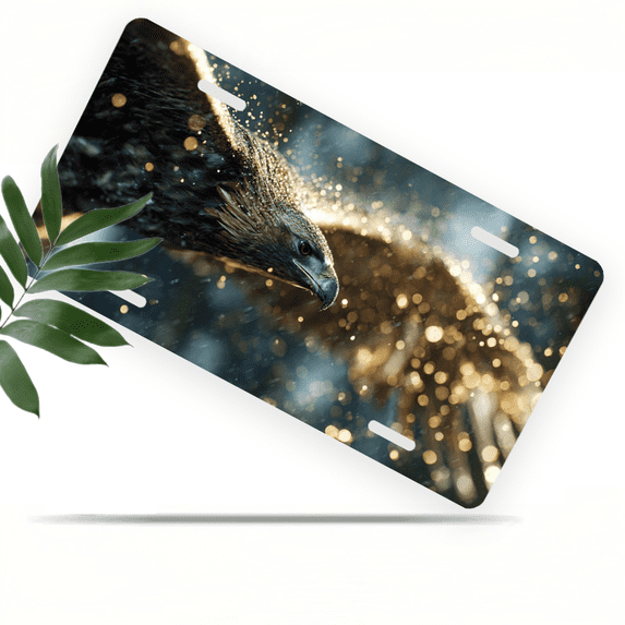 1 Pcs 2D Flat License Plate Covers & Frames, A Flying Eagle For Decorative Front, Waterproof For Decoration Aluminum License Plate Covers & Frames Cover For Men Women, 12" X 6"