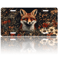 thumbnail image 1 of 1 Pcs 2D Flat License Plate Covers & Frames, Fox among Flowers For Decorative Front, Waterproof For Decoration Aluminum License Plate Covers & Frames Cover For Men Women, 12" X 6", 1 of 7