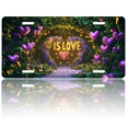 thumbnail image 1 of 1 Pcs 2D Flat License Plate Covers & Frames, GOD IS LOVE For Decorative Front, Waterproof For Decoration Aluminum License Plate Covers & Frames Cover For Men Women, 12" X 6", 1 of 4