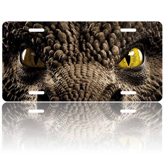 1 Pcs 2D Flat License Plate Covers & Frames, Godzillas Eyes For Decorative Front, Waterproof For Decoration Aluminum License Plate Covers & Frames Cover For Men Women, 12" X 6"