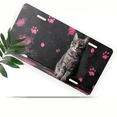 thumbnail image 1 of 1 Pcs 2D Flat License Plate Covers & Frames, Gray Cat with Pink For Decorative Front, Waterproof For Decoration Aluminum License Plate Covers & Frames Cover For Men Women, 12" X 6", 1 of 6
