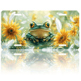 thumbnail image 1 of 1 Pcs 2D Flat License Plate Covers & Frames, Green Frog For Decorative Front, Waterproof For Decoration Aluminum License Plate Covers & Frames Cover For Men Women, 12" X 6", 1 of 7