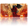 thumbnail image 1 of 1 Pcs 2D Flat License Plate Covers & Frames, Grim Reaper For Decorative Front, Waterproof For Decoration Aluminum License Plate Covers & Frames Cover For Men Women, 12" X 6", 1 of 7