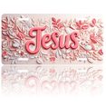 thumbnail image 1 of 1 Pcs 2D Flat License Plate Covers & Frames, Jesus with Floral For Decorative Front, Waterproof For Decoration Aluminum License Plate Covers & Frames Cover For Men Women, 12" X 6", 1 of 7