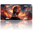thumbnail image 1 of 1 Pcs 2D Flat License Plate Covers & Frames, Lion in Volcanic For Decorative Front, Waterproof For Decoration Aluminum License Plate Covers & Frames Cover For Men Women, 12" X 6", 1 of 7