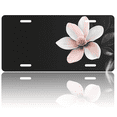 thumbnail image 1 of 1 Pcs 2D Flat License Plate Covers & Frames, Magnolia Flower For Decorative Front, Waterproof For Decoration Aluminum License Plate Covers & Frames Cover For Men Women, 12" X 6", 1 of 6
