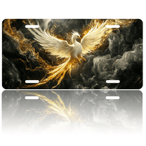 1 Pcs 2D Flat License Plate Covers & Frames, Phoenix For Decorative Front, Waterproof For Decoration Aluminum License Plate Covers & Frames Cover For Men Women, 12" X 6"