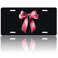 thumbnail image 1 of 1 Pcs 2D Flat License Plate Covers & Frames, Pink Bow For Decorative Front, Waterproof For Decoration Aluminum License Plate Covers & Frames Cover For Men Women, 12" X 6", 1 of 7