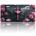 thumbnail image 1 of 1 Pcs 2D Flat License Plate Covers & Frames, Pink Cross For Decorative Front, Waterproof For Decoration Aluminum License Plate Covers & Frames Cover For Men Women, 12" X 6", 1 of 7