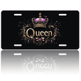 thumbnail image 1 of 1 Pcs 2D Flat License Plate Covers & Frames, Queen For Decorative Front, Waterproof For Decoration Aluminum License Plate Covers & Frames Cover For Men Women, 12" X 6", 1 of 7