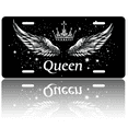 thumbnail image 1 of 1 Pcs 2D Flat License Plate Covers & Frames, Queen Wings Crown For Decorative Front, Waterproof For Decoration Aluminum License Plate Covers & Frames Cover For Men Women, 12" X 6", 1 of 7