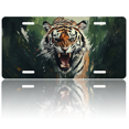 thumbnail image 1 of 1 Pcs 2D Flat License Plate Covers & Frames, Roaring Tiger For Decorative Front, Waterproof For Decoration Aluminum License Plate Covers & Frames Cover For Men Women, 12" X 6", 1 of 7