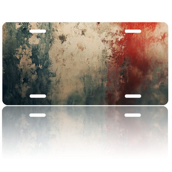 1 Pcs 2D Flat License Plate Covers & Frames, Rusty Wall For Decorative Front, Waterproof For Decoration Aluminum License Plate Covers & Frames Cover For Men Women, 12" X 6"