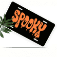 thumbnail image 1 of 1 Pcs 2D Flat License Plate Covers & Frames, SPOOKY For Decorative Front, Waterproof For Decoration Aluminum License Plate Covers & Frames Cover For Men Women, 12" X 6", 1 of 6
