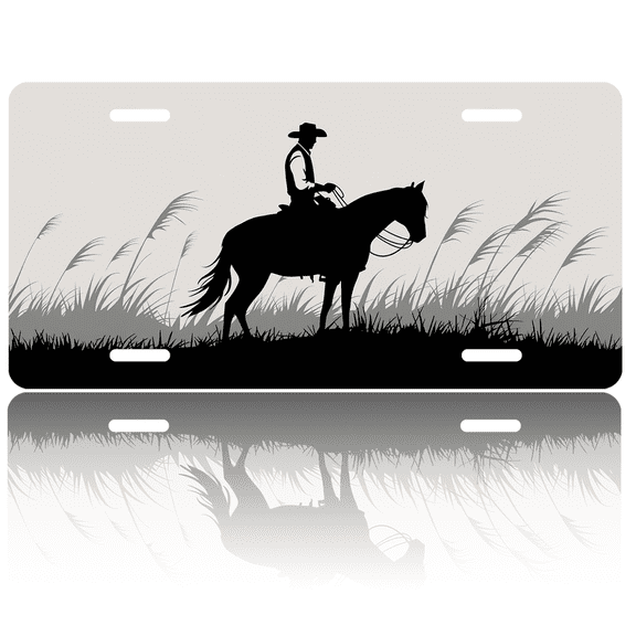 1 Pcs 2D Flat License Plate Covers & Frames, Silhouette of For Decorative Front, Waterproof For Decoration Aluminum License Plate Covers & Frames Cover For Men Women, 12" X 6"