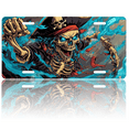 thumbnail image 1 of 1 Pcs 2D Flat License Plate Covers & Frames, Skeleton Pirate For Decorative Front, Waterproof For Decoration Aluminum License Plate Covers & Frames Cover For Men Women, 12" X 6", 1 of 7