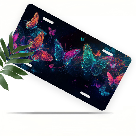 1 Pcs 2D Flat License Plate Covers & Frames, Skull with Hat For Decorative Front, Waterproof For Decoration Aluminum License Plate Covers & Frames Cover For Men Women, 12" X 6"