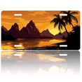 thumbnail image 1 of 1 Pcs 2D Flat License Plate Covers & Frames, Sunset over For Decorative Front, Waterproof For Decoration Aluminum License Plate Covers & Frames Cover For Men Women, 12" X 6", 1 of 6
