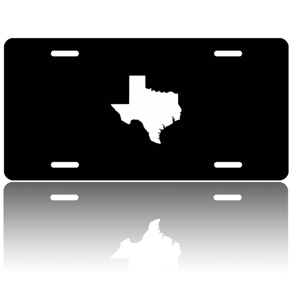 1 Pcs 2D Flat License Plate Covers & Frames, Texas Map For Decorative Front, Waterproof For Decoration Aluminum License Plate Covers & Frames Cover For Men Women, 12" X 6"