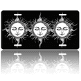 thumbnail image 1 of 1 Pcs 2D Flat License Plate Covers & Frames, Three Sunlike Faces For Decorative Front, Waterproof For Decoration Aluminum License Plate Covers & Frames Cover For Men Women, 12" X 6", 1 of 6