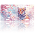 thumbnail image 1 of 1 Pcs 2D Flat License Plate Covers & Frames, Tiger and Cherry Blossoms For Decorative Front, Waterproof For Decoration Aluminum License Plate Covers & Frames Cover For Men Women, 12" X 6", 1 of 7