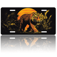thumbnail image 1 of 1 Pcs 2D Flat License Plate Covers & Frames, A Tiger at Sunset For Decorative Front, Waterproof For Decoration Aluminum License Plate Covers & Frames Cover For Men Women, 12" X 6", 1 of 7