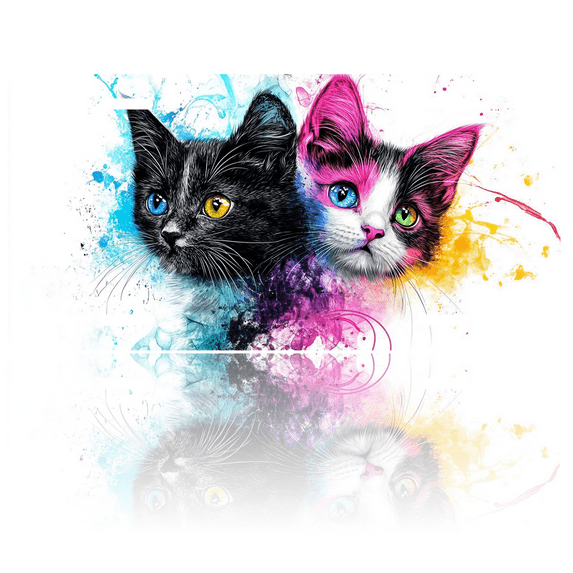 1 Pcs 2D Flat License Plate Covers & Frames, Two Colorful Kittens For Decorative Front, Waterproof For Decoration Aluminum License Plate Covers & Frames Cover For Men Women, 12" X 6"