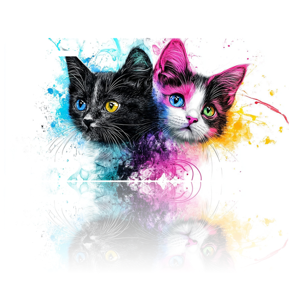 1 Pcs 2D Flat License Plate Covers & Frames, Two Colorful Kittens For Decorative Front, Waterproof For Decoration Aluminum License Plate Covers & Frames Cover For Men Women, 12" X 6"