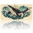 thumbnail image 1 of 1 Pcs 2D Flat License Plate Covers & Frames, Whale and Ship in Waves For Decorative Front, Waterproof For Decoration Aluminum License Plate Covers & Frames Cover For Men Women, 12" X 6", 1 of 7