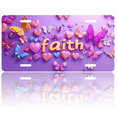 thumbnail image 1 of 1 Pcs 2D Flat License Plate Covers & Frames, faith with butterflies For Decorative Front, Waterproof For Decoration Aluminum License Plate Covers & Frames Cover For Men Women, 12" X 6", 1 of 7