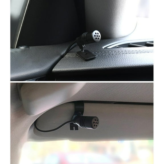 1 Pcs 3.5mm Car External Microphone Mic Plastic Mini Wired External Mic Clip For Car DVD Radio 10FT Long Distance Transmission