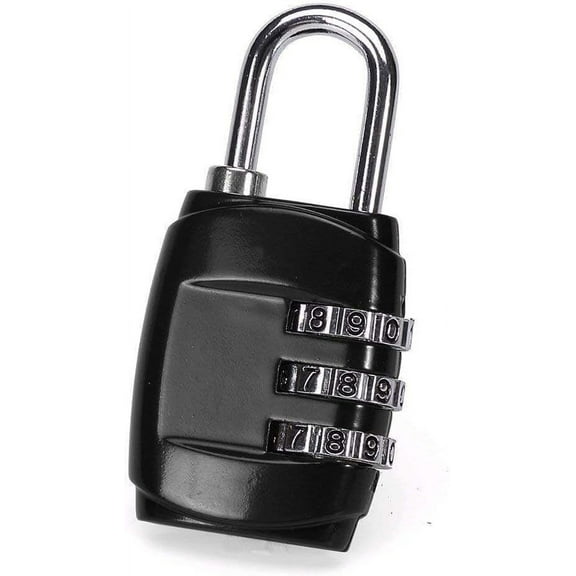 1 Pcs 3 Digital Combination Padlock Number Lock Suitable for Luggage Bag School Gym Lockers Filing Cabinets Black Excellent Strong and Long-Lasting