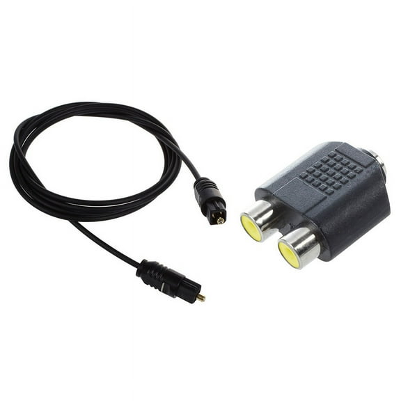 1 Pcs 3 FT 1.1M Metre Digital Fibre Optical Audio DVD Cable & 1 Pcs 3.5mm Female Jack to Dual Female Phono Adapter