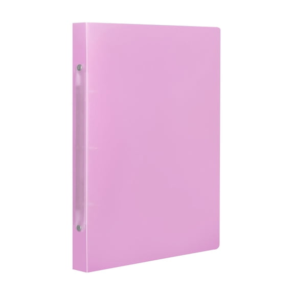 1 Pcs 3 Holes Binder, Mini 3 Ring Binders Fits 5.5" x 8.5" Paper, Flexible Three Round Rings Small Pink A5 Binders Bulk for Document, Work Use, Photo Album