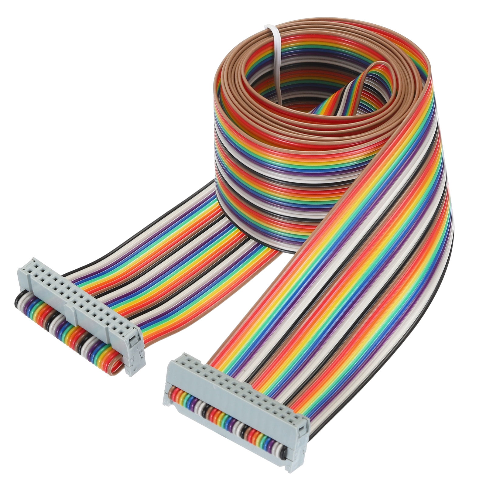 1 Pcs 30 Pin Flat Rainbow Ribbon Cable FC/FC Female Connector 4.9FT 2