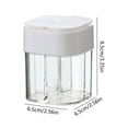 thumbnail image 1 of 1 Pcs 4 in 1 Salt and Pepper Shaker Jar, 4 Grids Flip Clear Empty Plastic Spice Splitter Container for Travel, Camping, Barbecue, Home/Restaurant Kitchen Cooking, 1 of 2