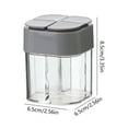 thumbnail image 1 of 1 Pcs 4 in 1 Salt and Pepper Shaker Jar, 4 Grids Flip Clear Empty Plastic Spice Splitter Container for Travel, Camping, Barbecue, Home/Restaurant Kitchen Cooking, 1 of 2