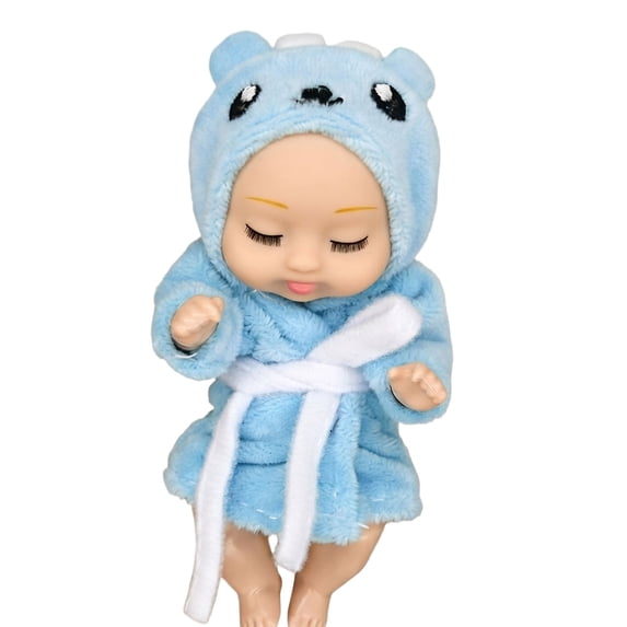 1 Pcs 4 Inch Mini Baby Dolls Lifelike Realistic Baby Dolls Animal Clothes Cute Tiny Gifts for Kids Birthday Party