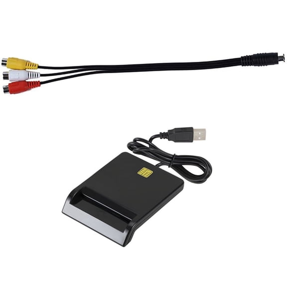 1 Pcs 4 Pin S-Video To 3 RCA Female TV Adapter Cable & 1 Set for Bank Card Card ID DNIE ATM IC Reader