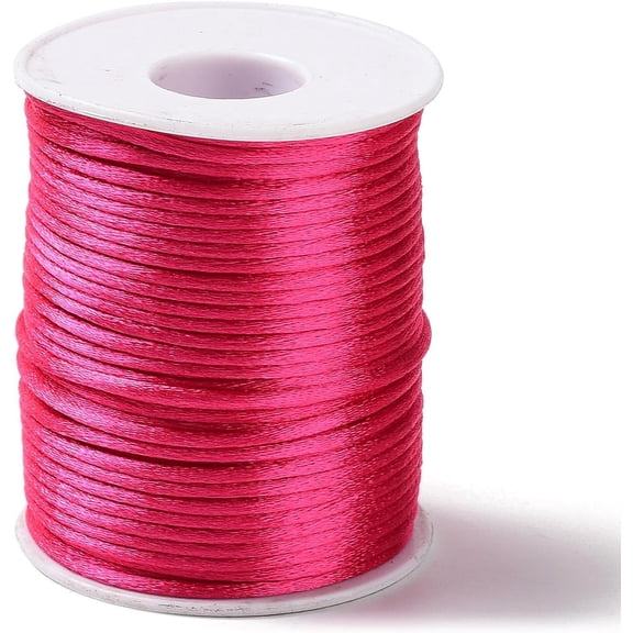 1 Pcs 49.21 Yards(45m) 1.5mm Polyester Cord Bead Thread 45M Polyester Cord Satin Rattail Cord Stringing Materials for DIY Bracelets Necklace Beading Jewelry Making and Crafts Colorful