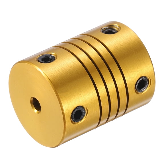 1 Pcs 4mm to 4mm Aluminum Alloy Shaft Coupling L24.5xD19.5 Flexible Coupler for Encoders and Motors,Golden