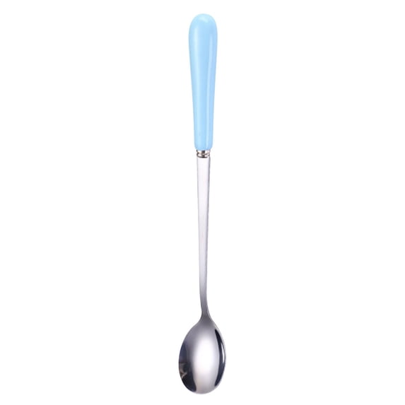 1 Pcs 6.93 Inches Stainless Steel Spoons with Shiny Ceramic Handle for Dessert/Tea/Coffee(C)