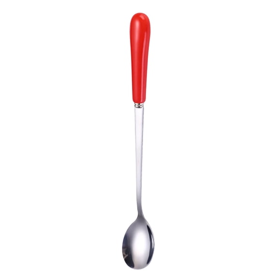 1 Pcs 6.93 Inches Stainless Steel Spoons with Shiny Ceramic Handle for Dessert/Tea/Coffee(E)