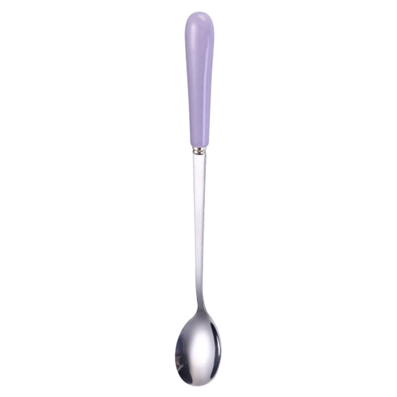 1 Pcs 6.93 Inches Stainless Steel Spoons with Shiny Ceramic Handle for Dessert/Tea/Coffee(G)