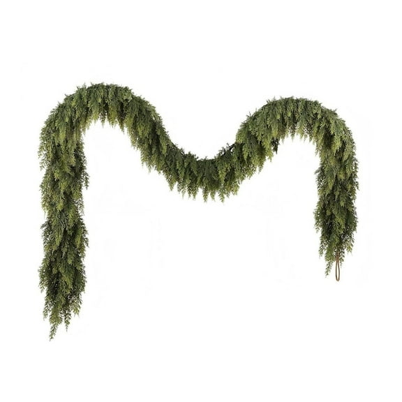 1 Pcs 6 Feet Christmas Cedar Garland,Thick and Lush Realistic Artificial Cedar Garland,Faux Cedar Pine Garland for Fireplace Mantle Fireplace Indoor Outdoor Holiday Party Home Decoration