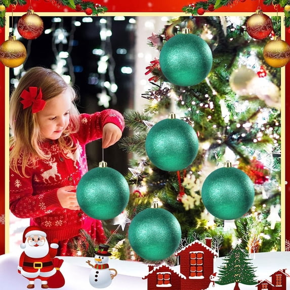 1 Pcs 6 Inch Christmas Tree Glitter Ornaments Extra Large Christmas Balls Decorations Xmas with Hanging Loop for Holiday Decorations Festival Party Wreath Home Decor 15cm