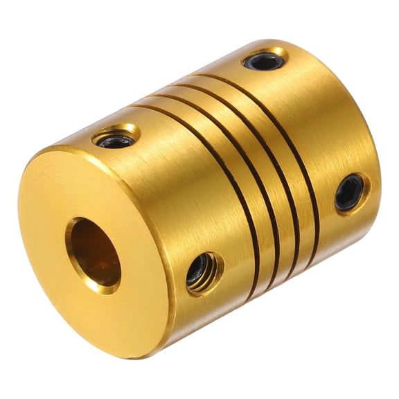 1 Pcs 6mm to 6.35mm Aluminum Alloy Shaft Coupling L24.5xD19.5 Flexible Coupler for Encoders and Motors,Golden