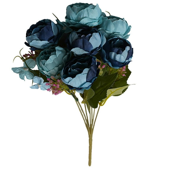 1 Pcs 7 Heads Artificial Flowers Fake Silk Peony, Fake Peonies Faux Silk Flower Vintage Artificial Peony Face Flowers Arrangement Bouquets for Home Garden Wedding Party Decor Decoration 12"